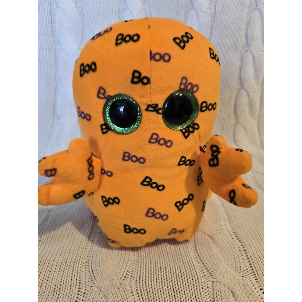 Ty‎ Ghoulie The Ghost Large 9" Beanie Babies baby Boo plush toy Orange
